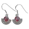 Faceted Garnet Sterling Silver Earrings On Hooks