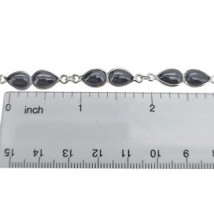 Black Onyx Sterling Silver Link Bracelet