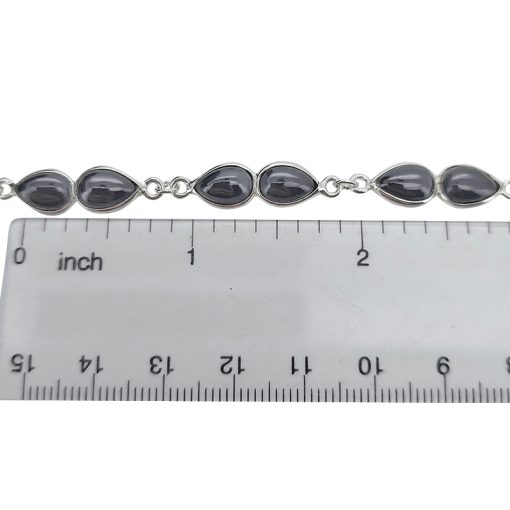 Black Onyx Sterling Silver Link Bracelet