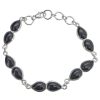 Black Onyx Sterling Silver Link Bracelet