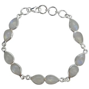 Moonstone Sterling Silver Link Bracelet