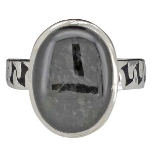 Black Agate Sterling Silver Ring