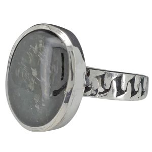 Black Agate Sterling Silver Ring