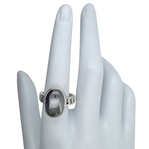 Black Agate Sterling Silver Ring - Image 3