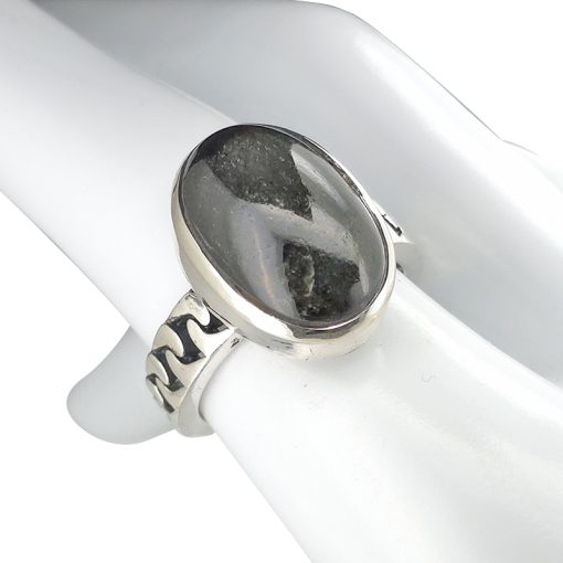 Black Agate Sterling Silver Ring - Image 2