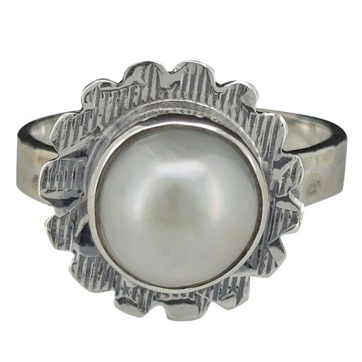Pearl Sterling Silver Flower Ring