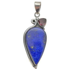 Lapis/Garnet Sterling Silver Pendant