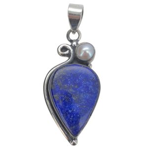 Lapis/Pearl Sterling Silver Pendant