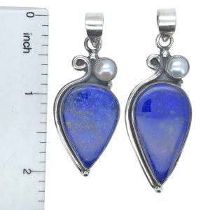 Lapis/Pearl Sterling Silver Pendant