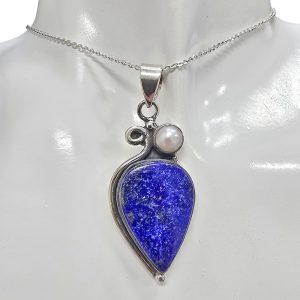Alternative view of Lapis/Pearl Sterling Silver Pendant