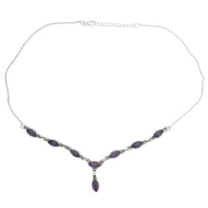 Amethyst Sterling Silver Necklace 18