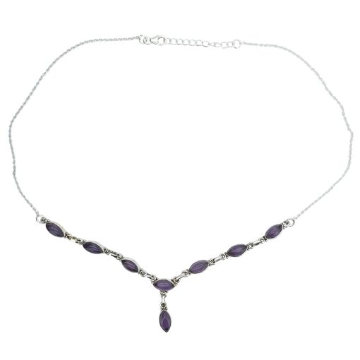 Amethyst Sterling Silver Necklace 18"
