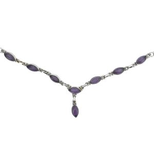 Amethyst Sterling Silver Necklace 18"