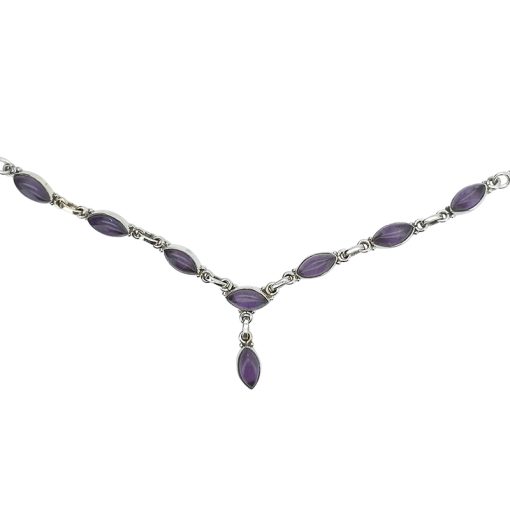 Amethyst Sterling Silver Necklace 18"