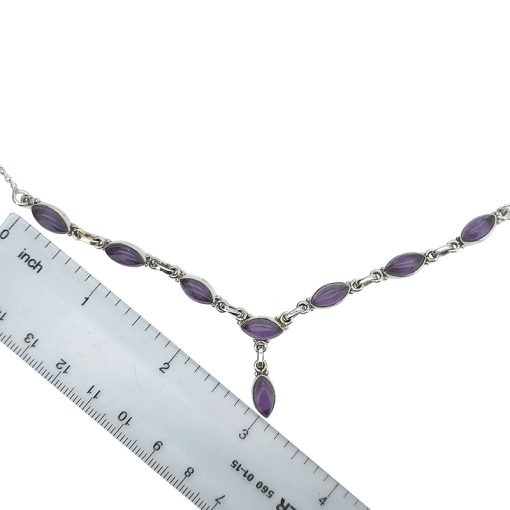 Amethyst Sterling Silver Necklace 18" - Image 3
