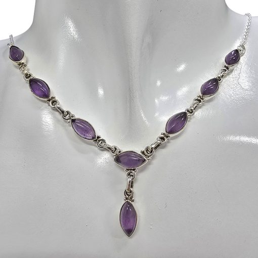 Amethyst Sterling Silver Necklace 18" - Image 2